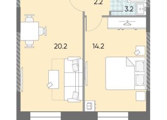 Продам однокомнатную квартиру, 39.8 м2, Москва, Даниловский район, жилой комплекс Зиларт, 18/19/27