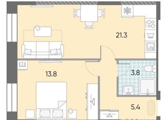 Продается 1-комнатная квартира, 44.3 м2, Москва, жилой комплекс Зиларт, 18/19/27