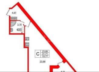 Квартира на продажу студия, 30.5 м2, Санкт-Петербург, Планерная улица, 87к1, муниципальный округ Юнтолово