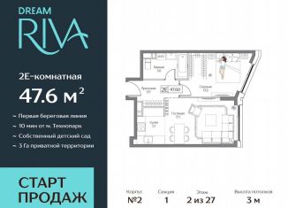 Продаю 2-комнатную квартиру, 47.6 м2, Москва