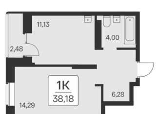 Продажа 1-комнатной квартиры, 38.2 м2, Новосибирск, метро Заельцовская