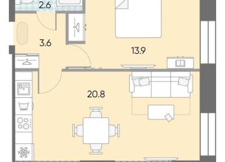 Продается 1-ком. квартира, 40.9 м2, Москва, жилой комплекс Зиларт, 18/19/27, станция ЗИЛ