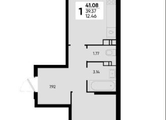 Продается 1-комнатная квартира, 41.1 м2, Краснодар, улица Григория Булгакова, 13к1