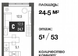 Продажа квартиры студии, 24.5 м2, Москва, проезд Серебрякова, 11к2, ЖК Сильвер