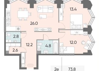 Продается 2-комнатная квартира, 73.8 м2, Москва, жилой комплекс Зиларт, 21/22, метро Технопарк