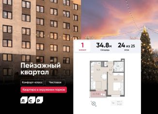 Продается однокомнатная квартира, 34.8 м2, Санкт-Петербург, Красногвардейский район