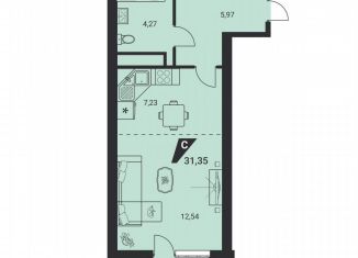 Продам квартиру студию, 31.4 м2, Екатеринбург, улица Громова, 26, метро Геологическая