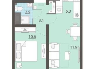 Продам однокомнатную квартиру, 33.4 м2, Екатеринбург, Латвийская улица, 58/4, Октябрьский район