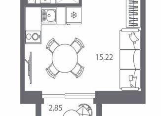 Продается квартира студия, 23.4 м2, Санкт-Петербург, метро Выборгская