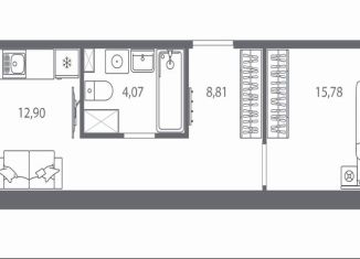 Продается однокомнатная квартира, 42.6 м2, Санкт-Петербург, Калининский район