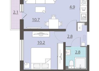 Продаю 1-комнатную квартиру, 32.5 м2, посёлок Мичуринский, ЖК Мичуринский