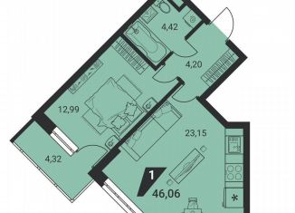 Продам 1-комнатную квартиру, 46.1 м2, Екатеринбург, улица Громова, 26, Ленинский район