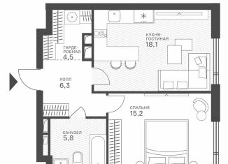 Квартира на продажу студия, 49.9 м2, Москва, район Крылатское, Крылатская улица, 33к1