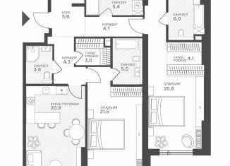 Продажа 2-ком. квартиры, 104.3 м2, Москва, Крылатская улица, 33к1, метро Строгино