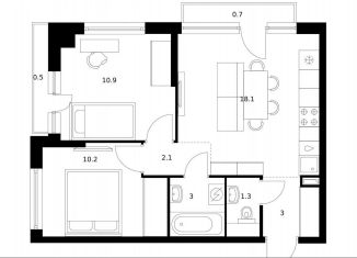 Продается двухкомнатная квартира, 49.8 м2, Москва, улица Ивана Франко, 20к2, район Кунцево