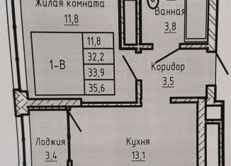 1-комнатная квартира на продажу, 35 м2, Екатеринбург, ЖК Изумрудный Бор, проспект Космонавтов, 108И