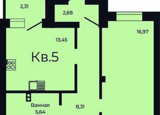 Продаю 1-комнатную квартиру, 56.4 м2, Свердловская область, Олимпийская улица
