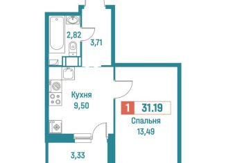Продам однокомнатную квартиру, 31.2 м2, Мурино, ЖК Графика
