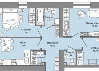 Продается 3-комнатная квартира, 75 м2, Ульяновская область, жилой комплекс Город Новаторов, 1