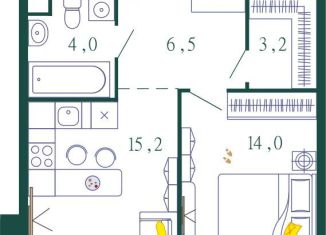 Продажа двухкомнатной квартиры, 63.8 м2, Москва, 1-я очередь, к4, ЖК Шагал