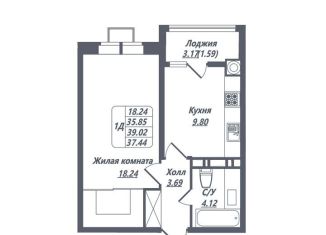 Продажа 1-комнатной квартиры, 37.4 м2, Ессентуки