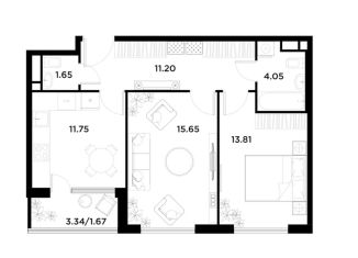 Продается 2-комнатная квартира, 59.8 м2, Москва, ЖК Алиа