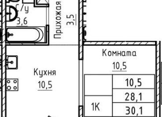 Продам 1-комнатную квартиру, 30.1 м2, Барнаул, Индустриальный район, Павловский тракт, 196Ак1