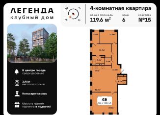 4-ком. квартира на продажу, 119.6 м2, Владимирская область, улица Чернышевского, 10