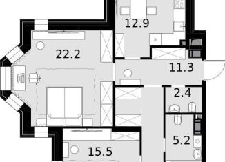 5-комнатная квартира на продажу, 126.2 м2, Москва, ЖК Театральный Квартал, улица Расплетина, 2к1