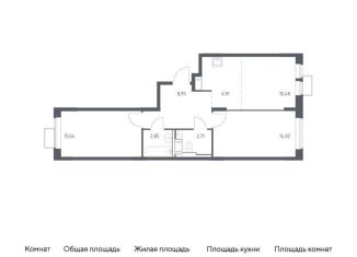 Продаю 2-комнатную квартиру, 59.6 м2, Московская область
