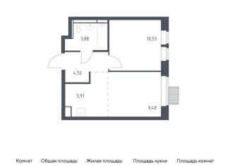 Продаю однокомнатную квартиру, 34.3 м2, деревня Путилково