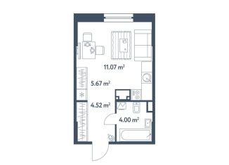 Продаю квартиру студию, 25.3 м2, Москва, жилой комплекс Светлый Мир Станция Л, к8, метро Братиславская