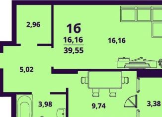 1-комнатная квартира на продажу, 39.6 м2, Ульяновск, Заволжский район, улица Народного учителя Латышева, 7