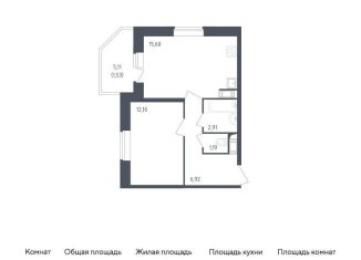 Продажа 1-комнатной квартиры, 40.3 м2, Санкт-Петербург, жилой комплекс Живи в Рыбацком, 4