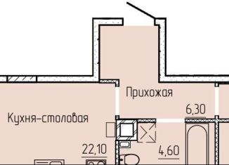 Продаю однокомнатную квартиру, 49.9 м2, Батайск