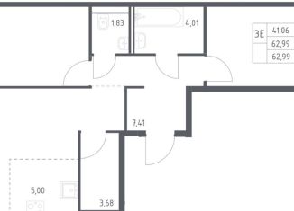 2-ком. квартира на продажу, 63 м2, Москва, станция Курьяново