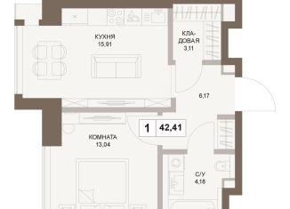 Продается 1-комнатная квартира, 42.4 м2, Москва, 5-й Донской проезд, вл21к6, Донской район