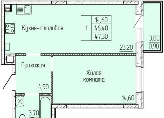Продам 1-комнатную квартиру, 47.4 м2, Батайск, ЖК Прибрежный