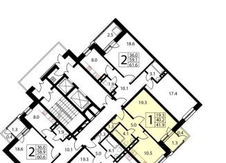 Продается однокомнатная квартира, 41.9 м2, посёлок Развилка, жилой комплекс Три Квартала, к10, ЖК Три Квартала