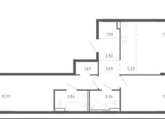 Продается трехкомнатная квартира, 61.3 м2, Тюмень, жилой комплекс Чаркова 72, 1.3