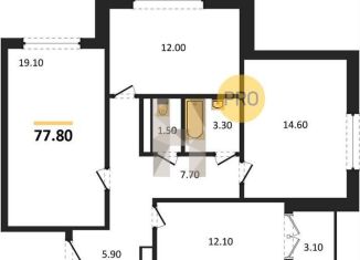 Продается 3-комнатная квартира, 77.8 м2, посёлок Отрадное, Весенняя улица, 2