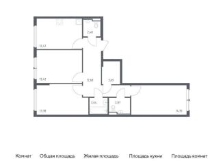 Продается трехкомнатная квартира, 78.3 м2, Москва, жилой комплекс Остафьево, к20