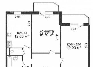 2-комнатная квартира на продажу, 67 м2, Тюмень, улица Пермякова, 84к3, ЖК Домостроитель