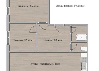 Продаю 3-комнатную квартиру, 59.2 м2, Петрозаводск, Боровая улица, 46, район Рыбка