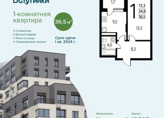 Продажа 1-комнатной квартиры, 36.5 м2, поселение Десёновское, 3-я Нововатутинская улица, 15к1