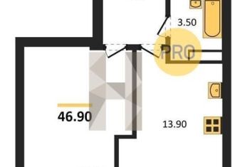 Продается 1-комнатная квартира, 46.9 м2, Пенза, Ленинский район, жилой комплекс Квартал 55, кА4