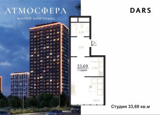 Продажа 1-комнатной квартиры, 33.7 м2, Ульяновск, жилой комплекс Атмосфера, 3