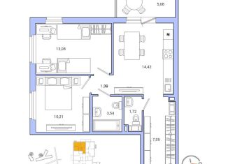 Продается 2-комнатная квартира, 53 м2, Гатчина, улица Чехова, 41к3, ЖК IQ Гатчина