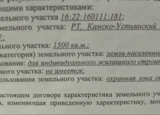 Продам участок, 15 сот., посёлок городского типа Камское Устье, улица С. Садыковой, 27