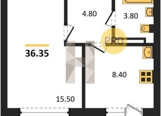 Продам 1-ком. квартиру, 36.4 м2, рабочий посёлок Краснообск